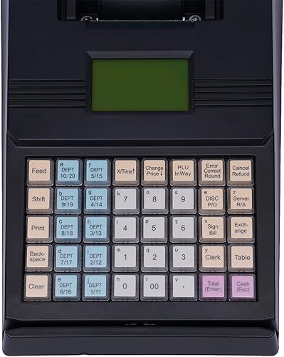 Gbonklong Caja registradora electrónica, caja registradora con sistema POS, pantalla LED de 48 llaves, caja registradora electrónica para