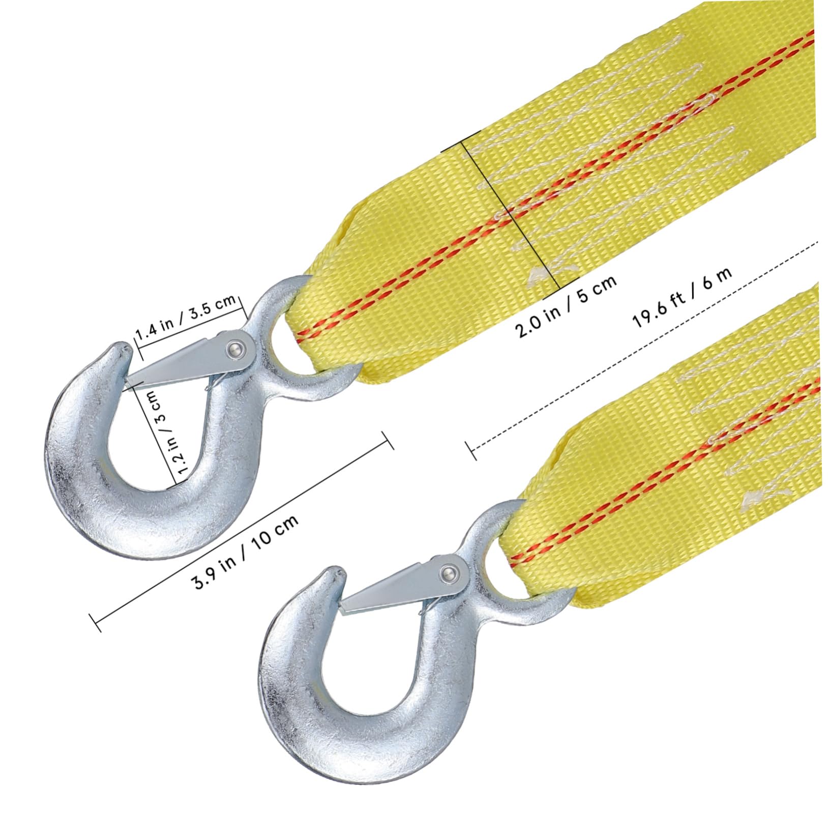 Vaguelly Sangle de Remorquage Voiture en Polyester 9 Tonnes avec Crochets Métal, Haute Capacité de Charge, Fixation Rapide et Démontage, pour Véhicules Lourds et Cargaisons