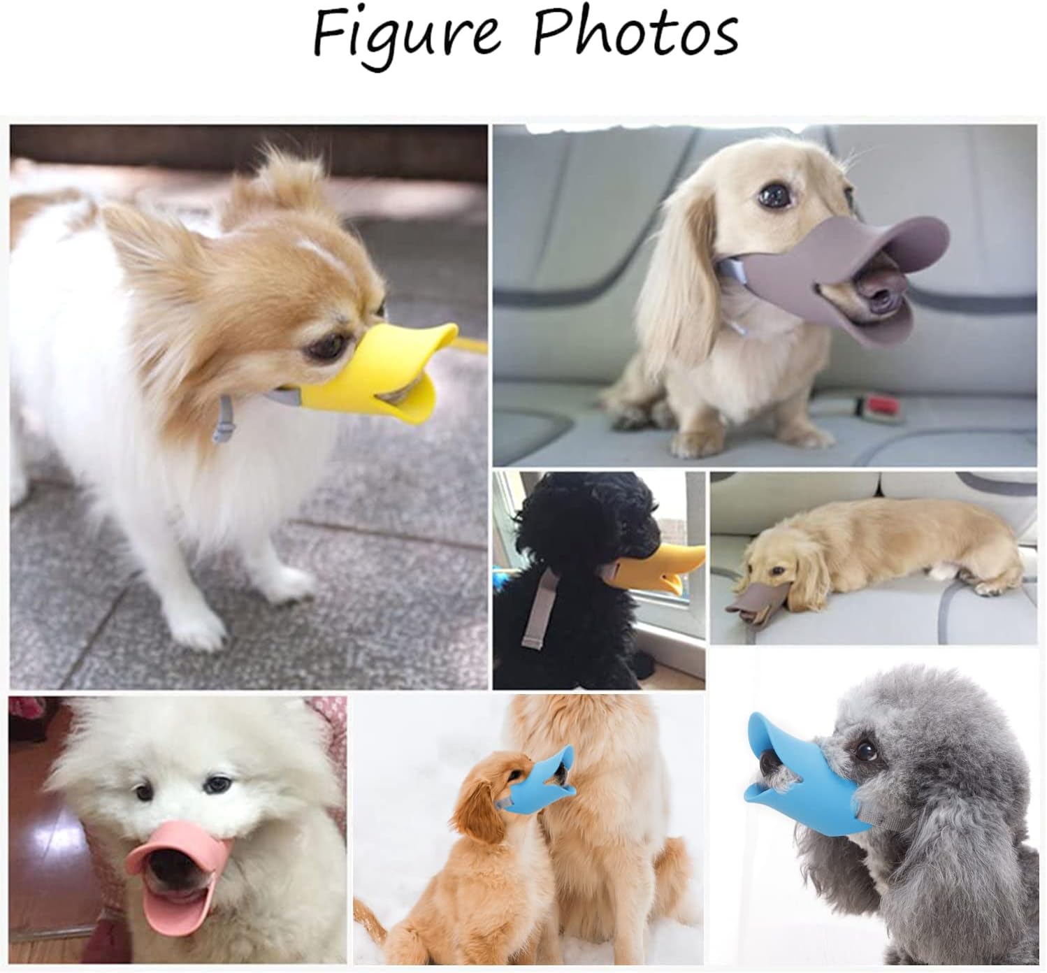 NACOCO Anti Bite Duck Mouth Shape Dog Mouth Covers Anti-Called Muzzle Masks Pet Mouth Set Bite-Proof Silicone Material (Blue, S) image 4