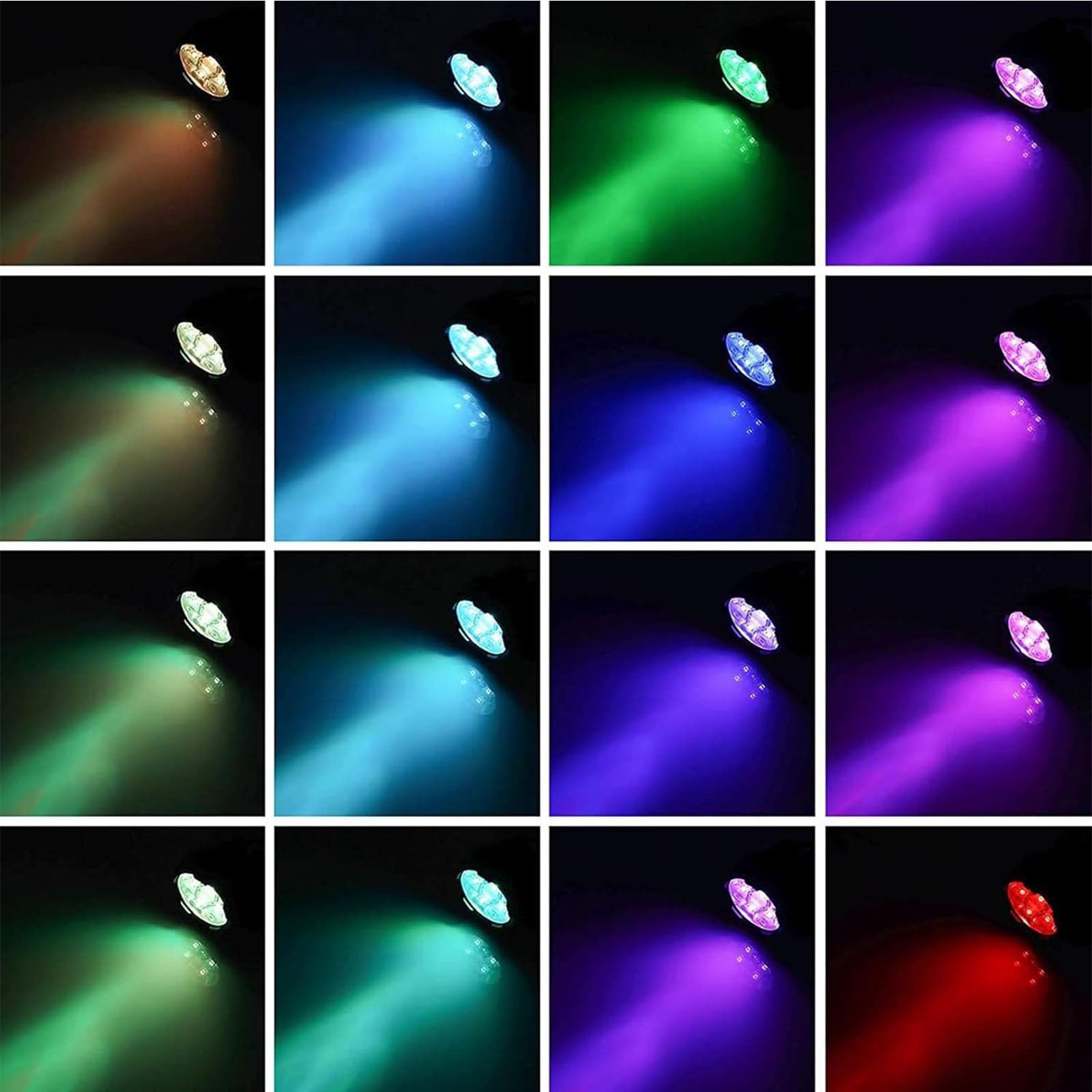Luz LED Subacuática - Luces Del Estanque RGB, Luces Impermeables Para Peceras, Luces Para Acuarios Con Control Remoto, Focos Que Cambian De Color, Luces Decorativas Para Patios Y Jardines(1 Drag 4)