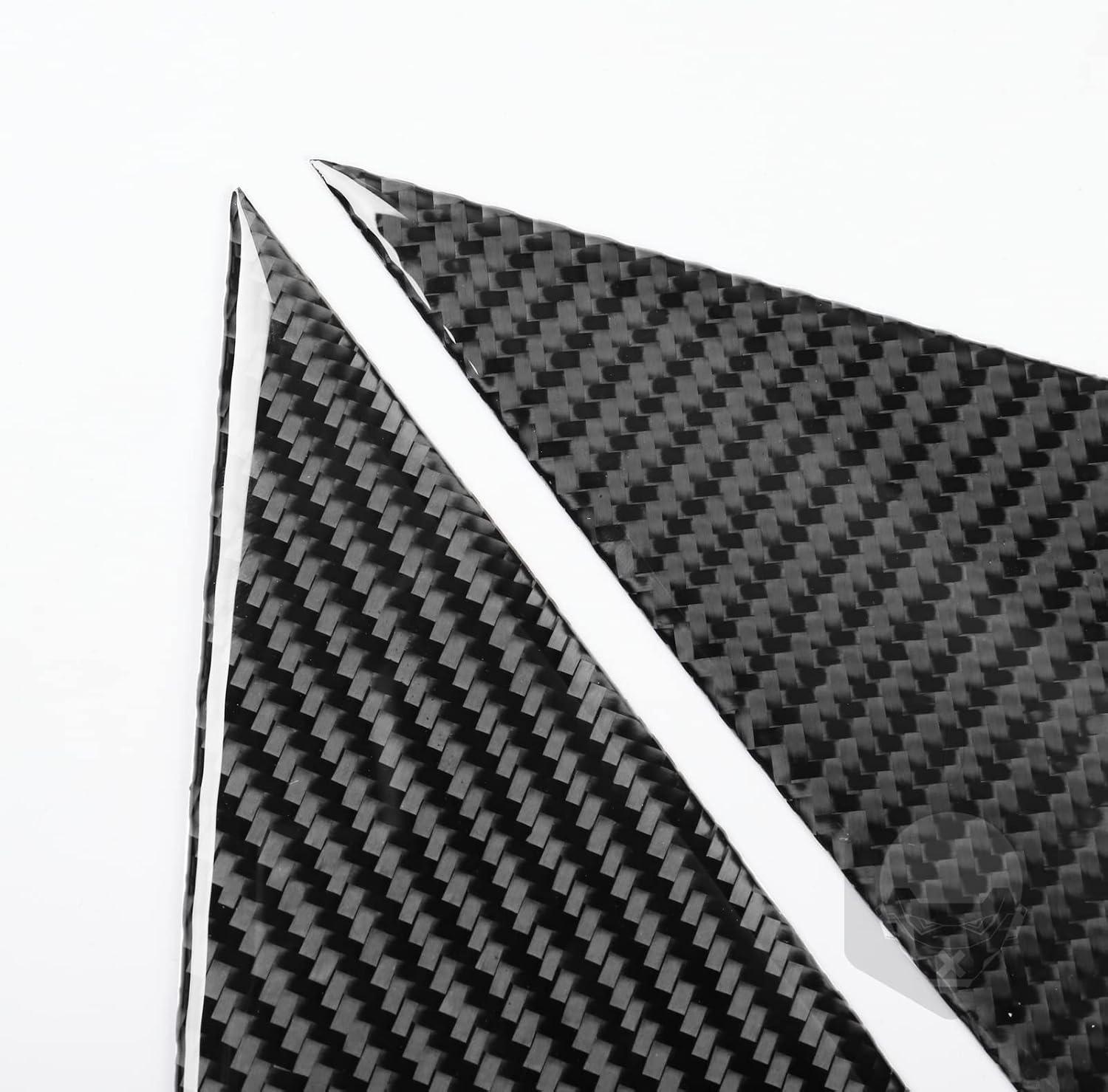 Generic Sporty Style Real Carbon Fiber Decals Compatible with Tesla Model Y 2020-2024 Car A-Pillar Triangular Window Decoration Panel Auto Exterior Accessories Sticker Black, TAY31722