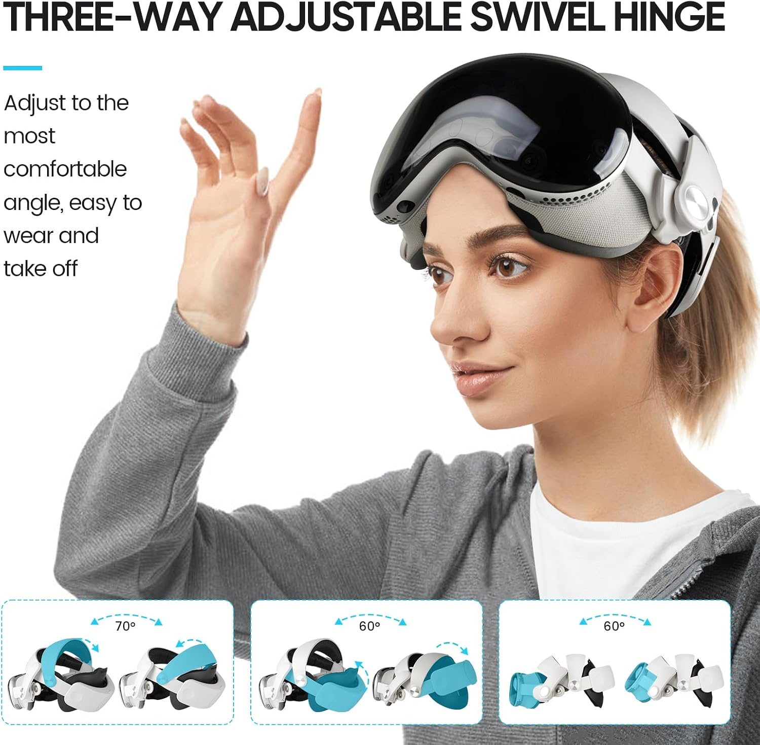 SARLAR VT3 Head Strap Accessories Compatible with Apple Vision Pro, Reduce Facial Stress, Enhanced Support and Comfort