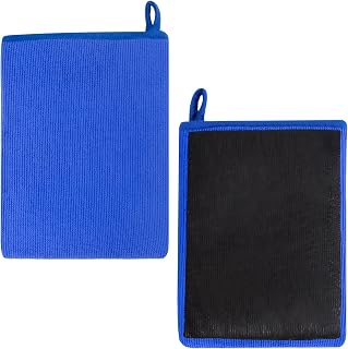 2 PCS Clay Mitt, Auto Detailing Clay Bar Mitt, Medium Grade Bar Glove, Microfiber Towel, Scratch Free Auto Glove for Cleaning Polishing Detailing Cars Paint, Glass, Wheels