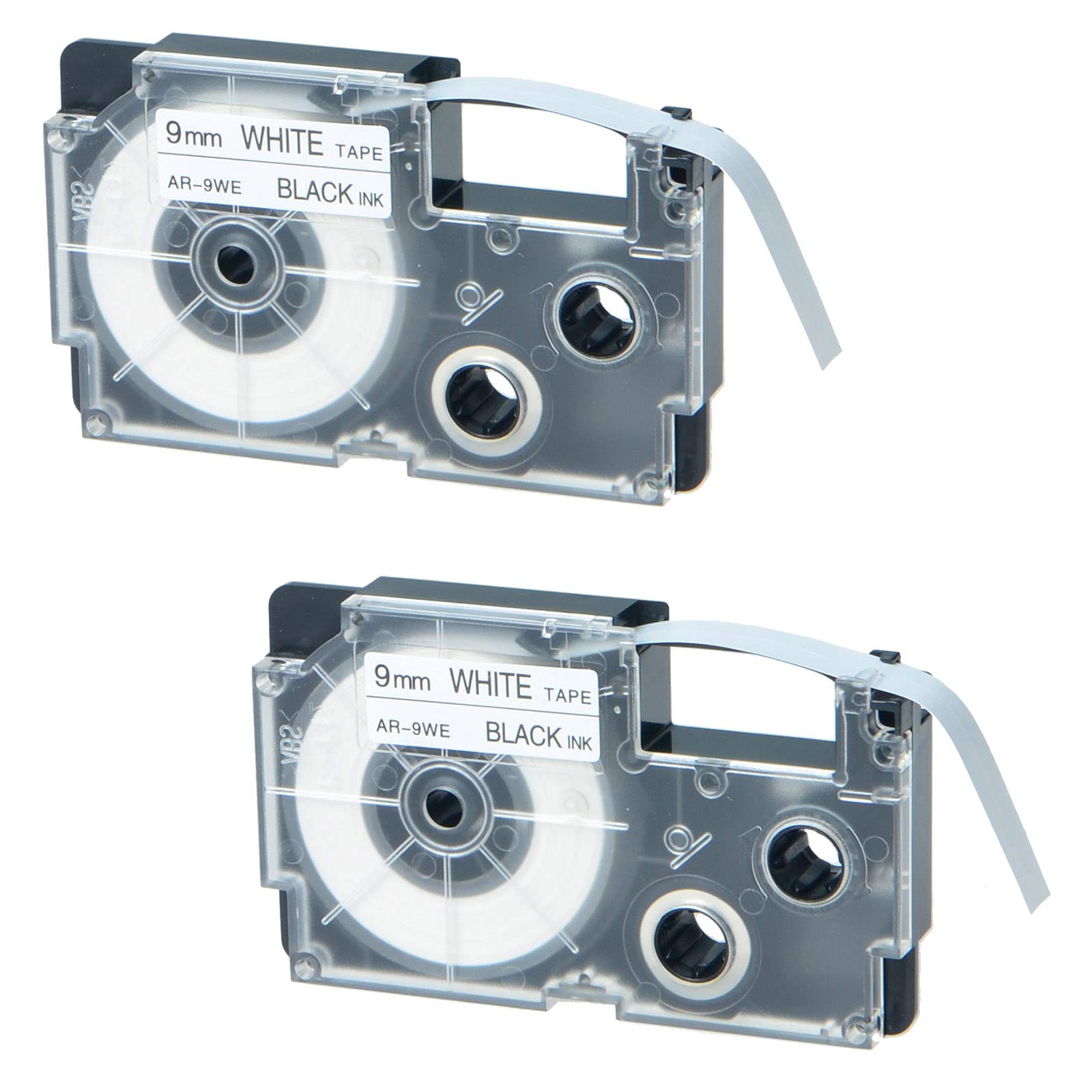NineLeaf2 Pack Black on White Tape Cassette Compatible XR9WE XR-9WE XR-9WE2S XR9WE2S Label Tape for KL-120 KL-430 KL-1500 KL-2000 Label Maker (3/8" x 26ft, 9mm x 8m)