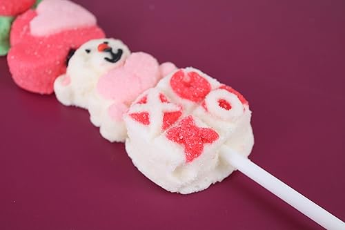 Miniatura 3 de Brochetas de malvavisco de San Valentín 2025, bonitos pinchos de caramelo en forma de amor para fiestas en el aula, paquete de 3