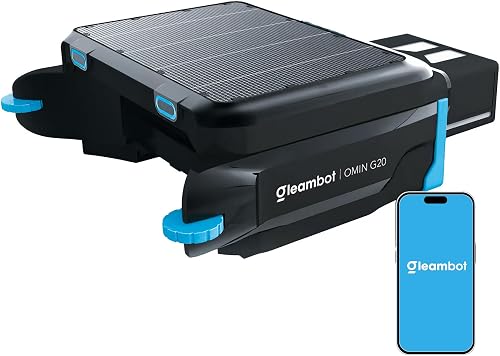 OMINI G20 Solar Pool Skimmer Robot with APP Support, Dual Charging 24/7 Cleaning