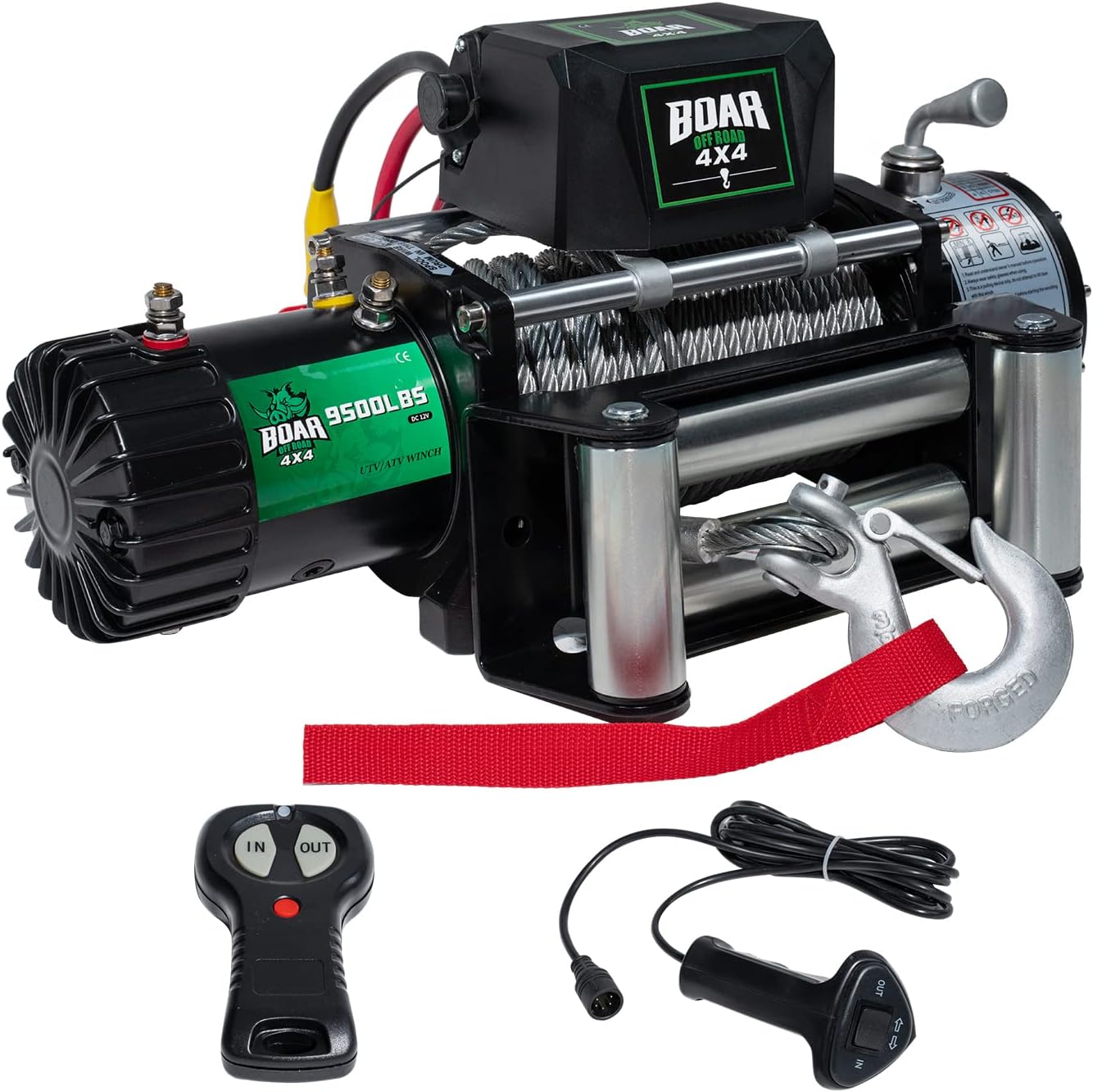 OFF ROAD BOAR 9500 Lb Winch, Electric Winch 12V with Steel