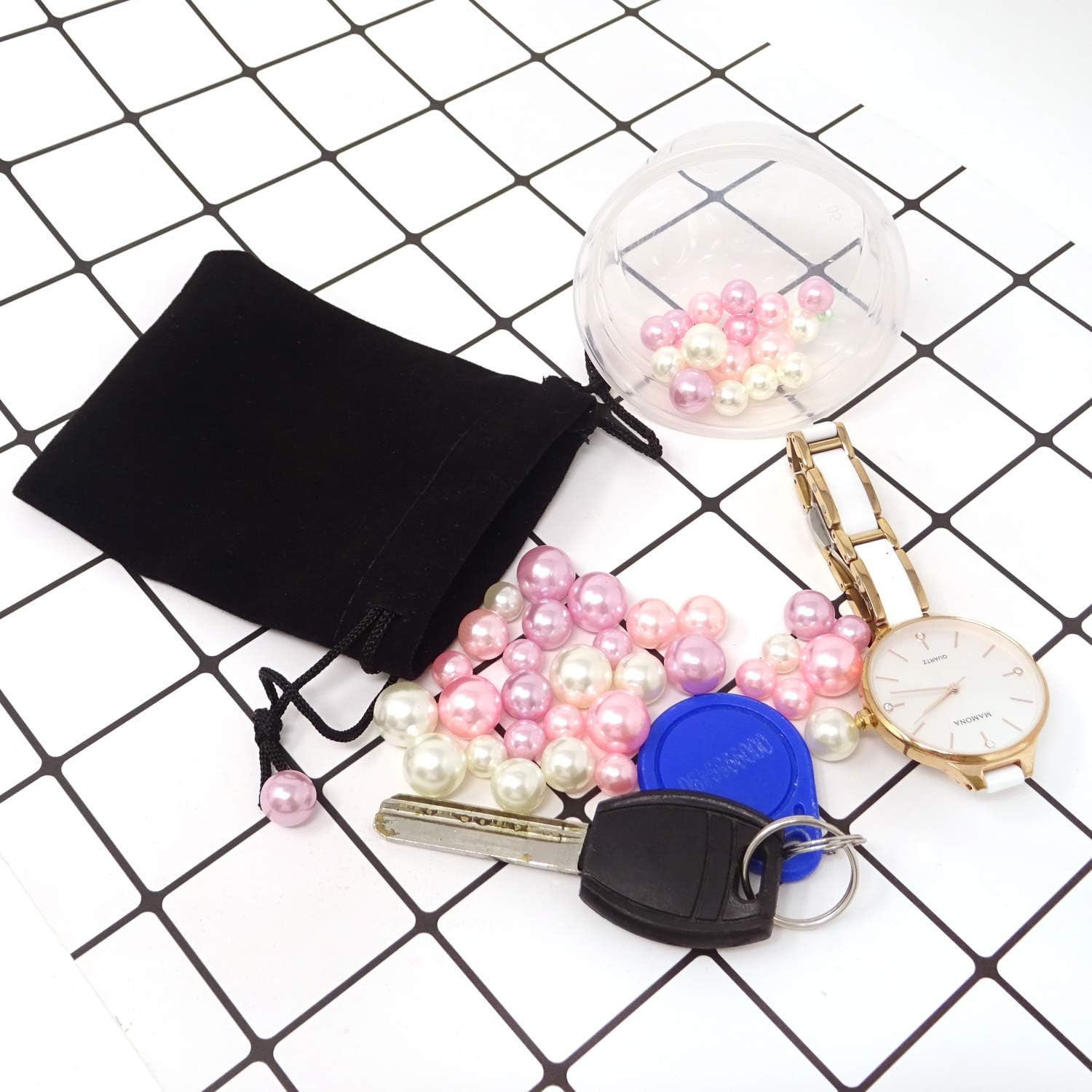 Honbay 3x4 inches Small Velvet Drawstring Pouches Black Velvet Cloth Bags Jewelry Bags Gift Wrapping Bags for Small Jewelry Bracelet Headphones Keychains Beads Watches (10) image 5