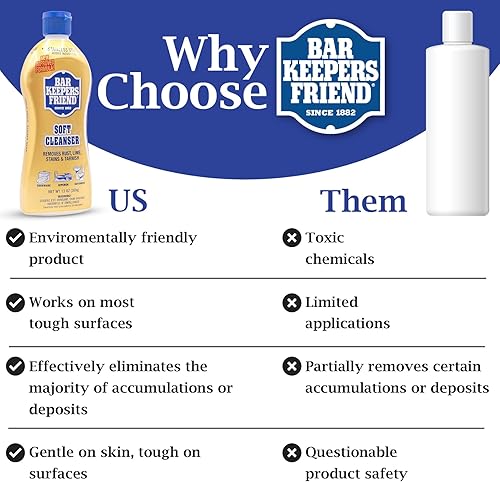 Miniatura 6 de Bar Keepers Friend Cleanser & Polish - Toalla de microfibra de 13 onzas, limpiador de acero inoxidable para ollas y sartenes, encimeras, manchas de