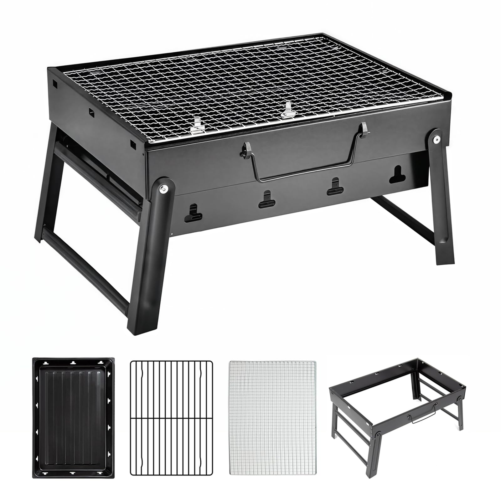 Barbecue acier inoxydable de table pliable pour terrasse et jardin