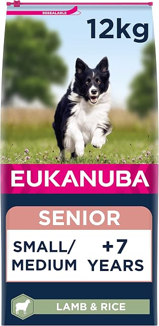 Eukanuba Complete Dry Dog Food for Senior Small and Medium Breeds with Lamb and Rice 12 kg