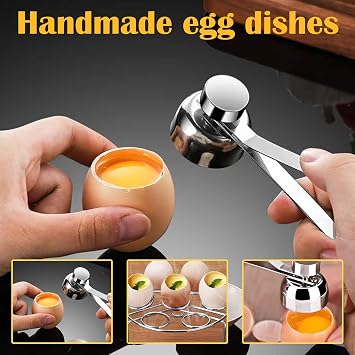 5-Piece Set Egg Cups, Egg Cup, Egg Cups 4, Breakfast Tray Egg Cup Holder, Egg Cup Holder for Raw Or Hard and Soft Boiled, Egg Cup for Soft Boiled Eg (4 Pcs & 1 Egg Opener)