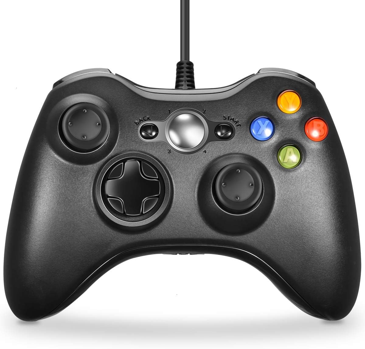Xbox 360 Controller, VOYEE Wired Controller Gamepad for Microsoft Xbox 360 & Slim/Windows/PC (Black)