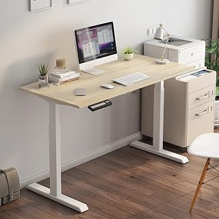 Electric Lift Desk Standing Smart Office Workstation Simple Modern Desktop PC Laptop Desk Home Study Writing Desk, 4 Colors,C-1.4 Meters