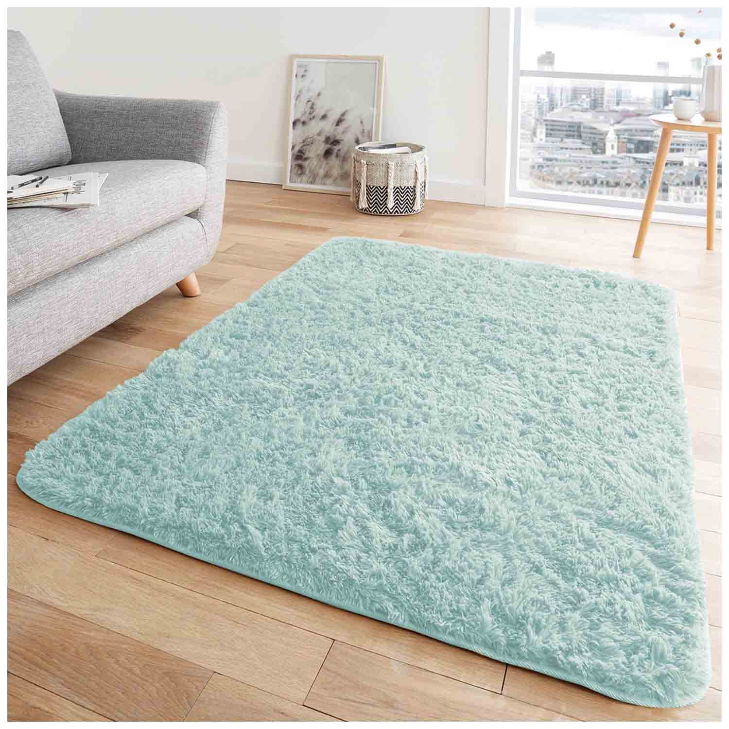 GC GAVENO CAVAILIA Fluffy Area Rugs, Duck Egg, 200X290