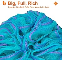 Vista 3 de Urbanstrive Esponja de ducha para baño, 2.65 oz, bolas suaves de esponja para ducha para hombres y mujeres, accesorios de baño, 1 paquete, negro