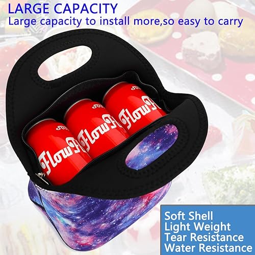 Miniatura 4 de FlowFly Lonchera de neopreno para niños, bolsa suave aislada, mini bolsa térmica para comidas, kit para niños, niñas, hombres, mujeres, escuela,