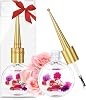 Cuticle Oil for Nails, Nail Oil Infused with Real Flowers, Moisturizes, Strengthens, Repairs, Revitalizing for Nails Damage Dry Cuticle, Formulated with Vitamin E & Sweet Almond Oil, 14ML Rose