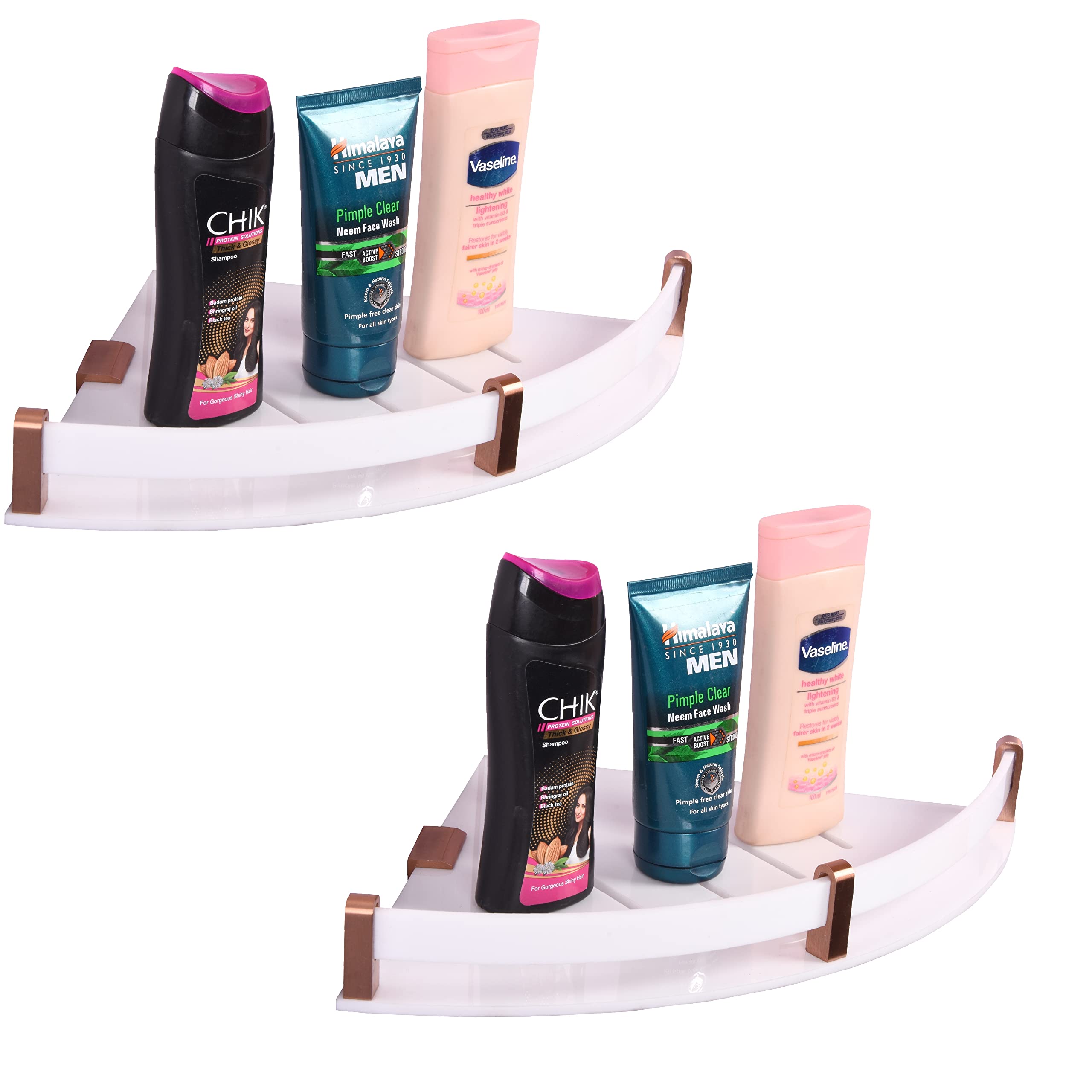 Crotomak Acrylic Bathroom Corner Shelf Pack of 2 with Rose Gold Finish/Corner Wall Shelf/Multipurpose Corner Shelf for Home Kitchen and Bathroom Accessories with Wall Mount (Pack of 2) (B09MJ9HL5G) Amazon Price History, Amazon Price Tracker