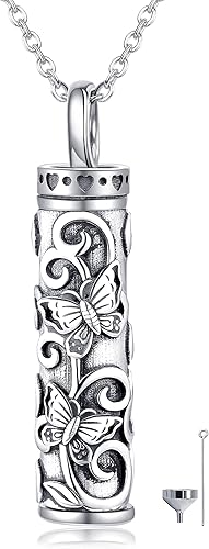Vista 11 de Collar de urna de plata esterlina, joyería de cremación para cenizas, joyería de memoria para mujeres y hombres