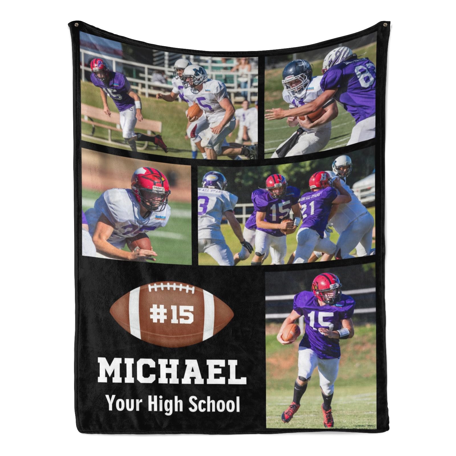 Jaydouble Personalized Football Blanket - Custom Player Lovers Gifts, Senior Night Gifts, Boys Men