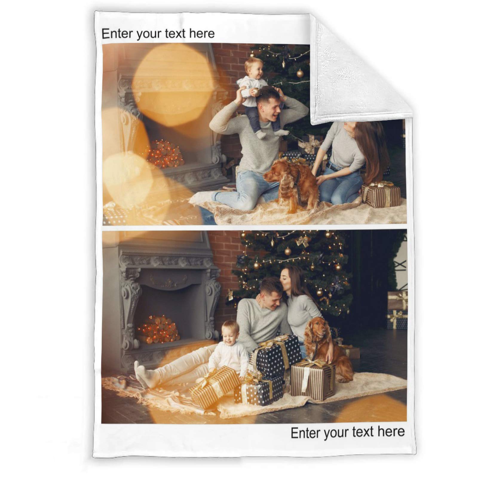 Manta personalizada con foto y texto, manta de forro polar coral personalizada con fotos collage de fotos, mantas personalizadas para regalos súper suaves para bebés y adultos. (59 x 78 pulgadas/150 x