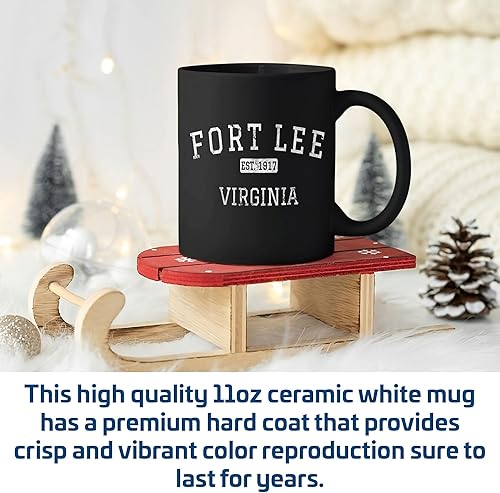 Miniatura 4 de Fort Lee Virginia VA Vintage Cups Taza de café negra 11oz