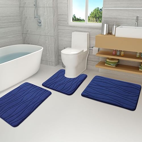 Miniatura 114 de Buganda - Alfombra de baño de espuma viscoelástica 24x16, tapetes de baño extra suaves y absorbentes, antideslizantes y lavables a máquina para el