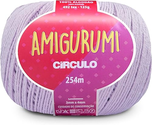 Circulo Amigurumi - Hilo 100% algodón virgen brasileño mercerizado, hilo de algodón para ganchillo y tejido, hilo suave, Yarn Art, hilo deportivo,