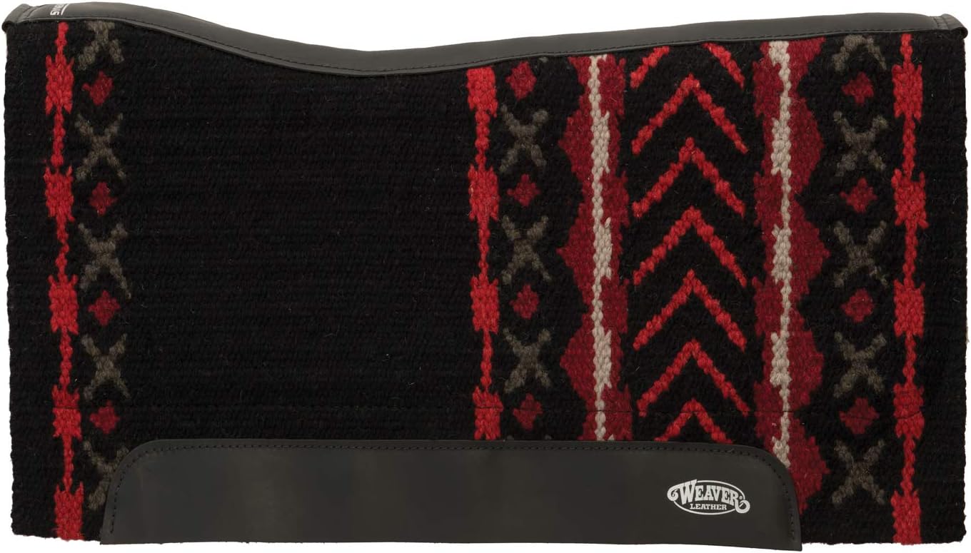 Weaver Leather Synergy Contoured Performance Saddle Pad, 33″ L x 38″ W – 1″ Thick, Merino Wool