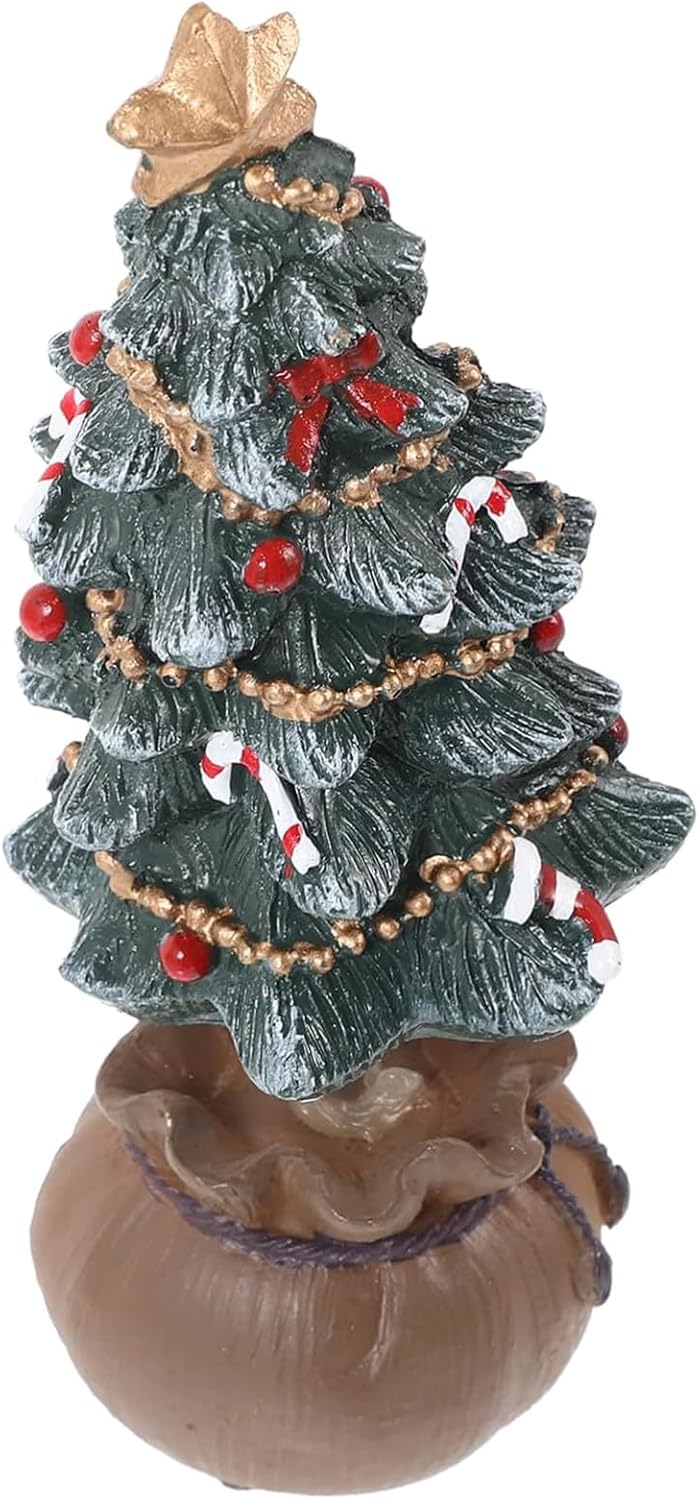 Resin Christmas Tree,Holiday Figurine,Christmas Decoration Mini Christmas Tree,Desktop Ornaments