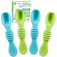 Vista 9 de Cuchara de silicona para bebé, destete LED para bebés, cucharas de bebé de primera etapa, juego de cucharas de alimentación para bebés, apto
