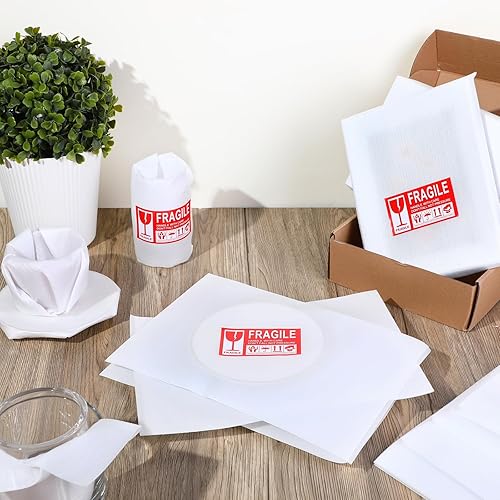 Miniatura 8 de Zubebe Paquete de 200 bolsas de espuma de cojín de 4 tamaños para embalaje, suministros de mudanza, bolsas acolchadas con etiquetas frágiles (13 x