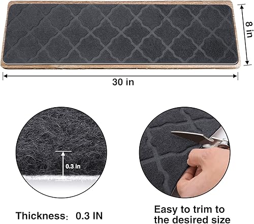 Miniatura 27 de Peldaños de escalera para peldaños de madera, 15 unidades, 8 x 30 pulgadas, alfombras antideslizantes para interiores, para niños, ancianos y Cubo