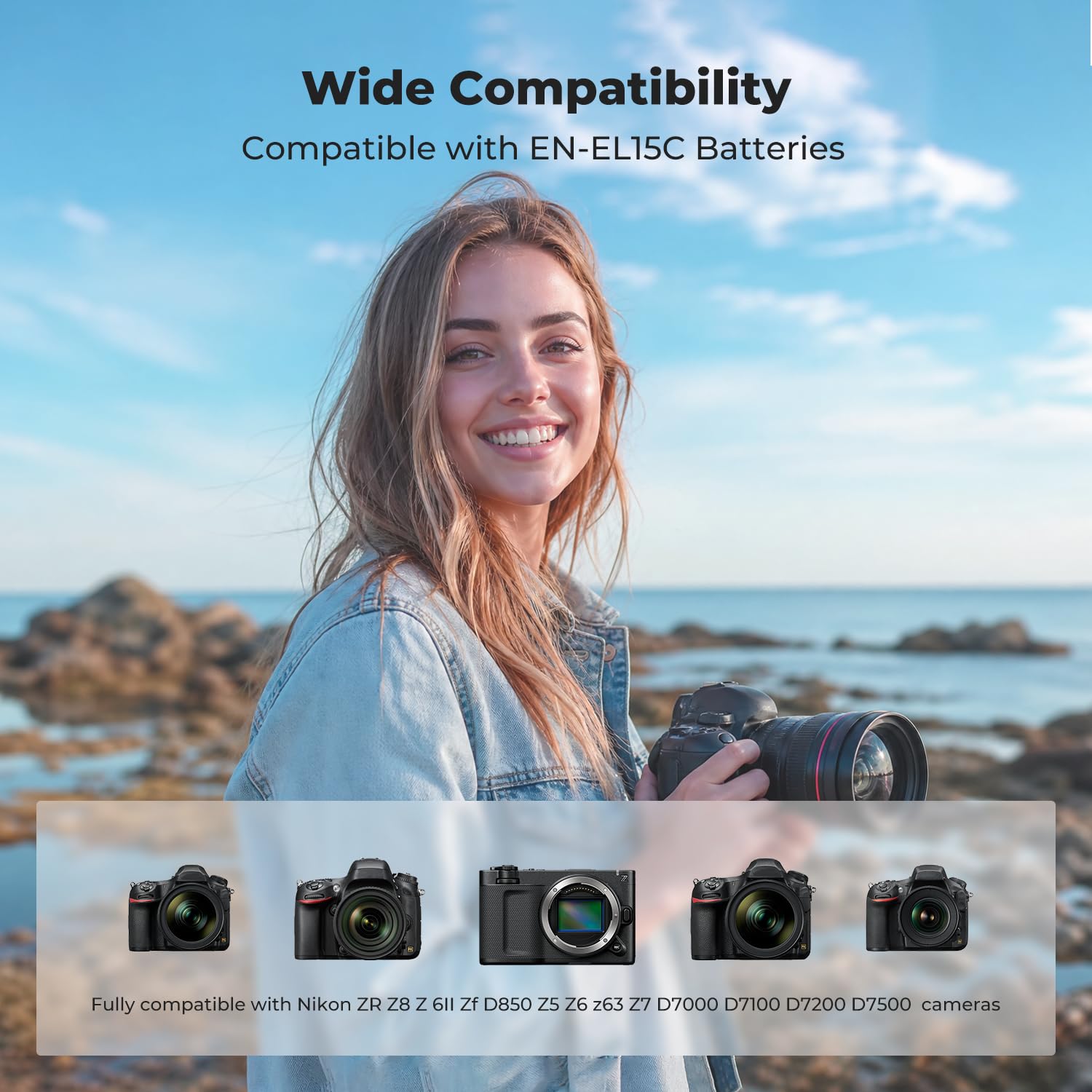 K&F CONCEPT EN-EL15C Akku 3er Pack, 20W LED PD Schnellladegerät, Kompatibel mit Nikon Z8 Z7 Z7II Z6 Z6II Z6III Z5 ZF D850 D780 D750 D7500 D7200 D7100