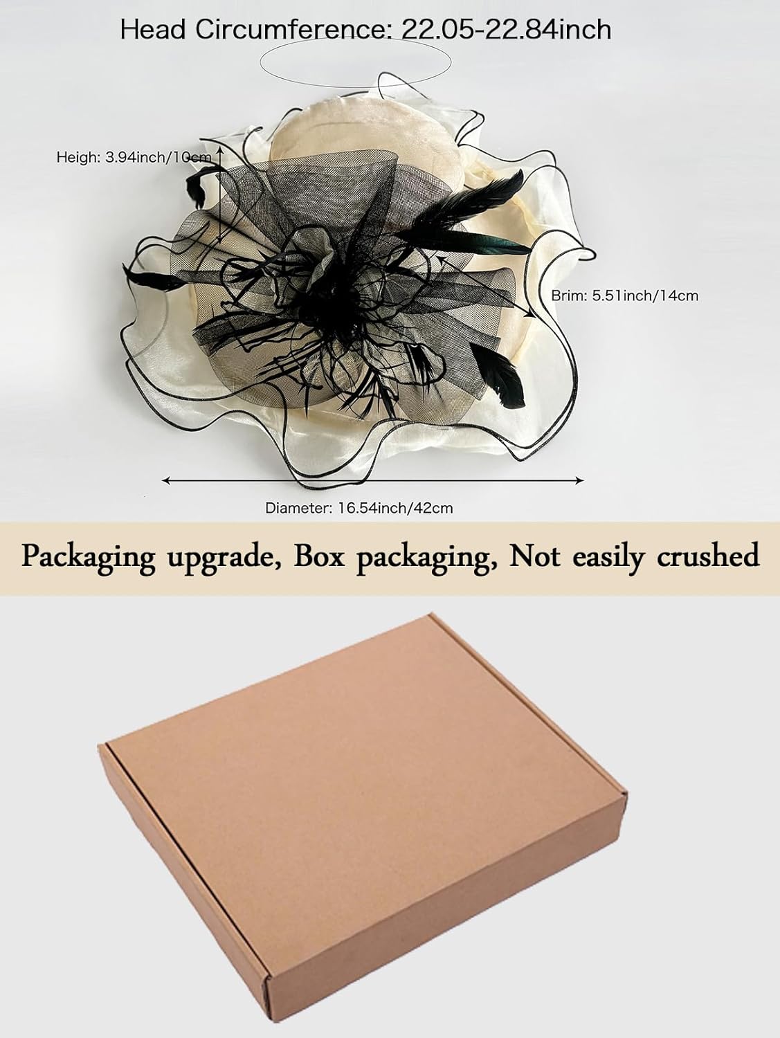 2025 Derby Hats for Women Organza Church Wedding Tea Party Hats Floral Fascinator Wide Brim Sun Hat - Image 2