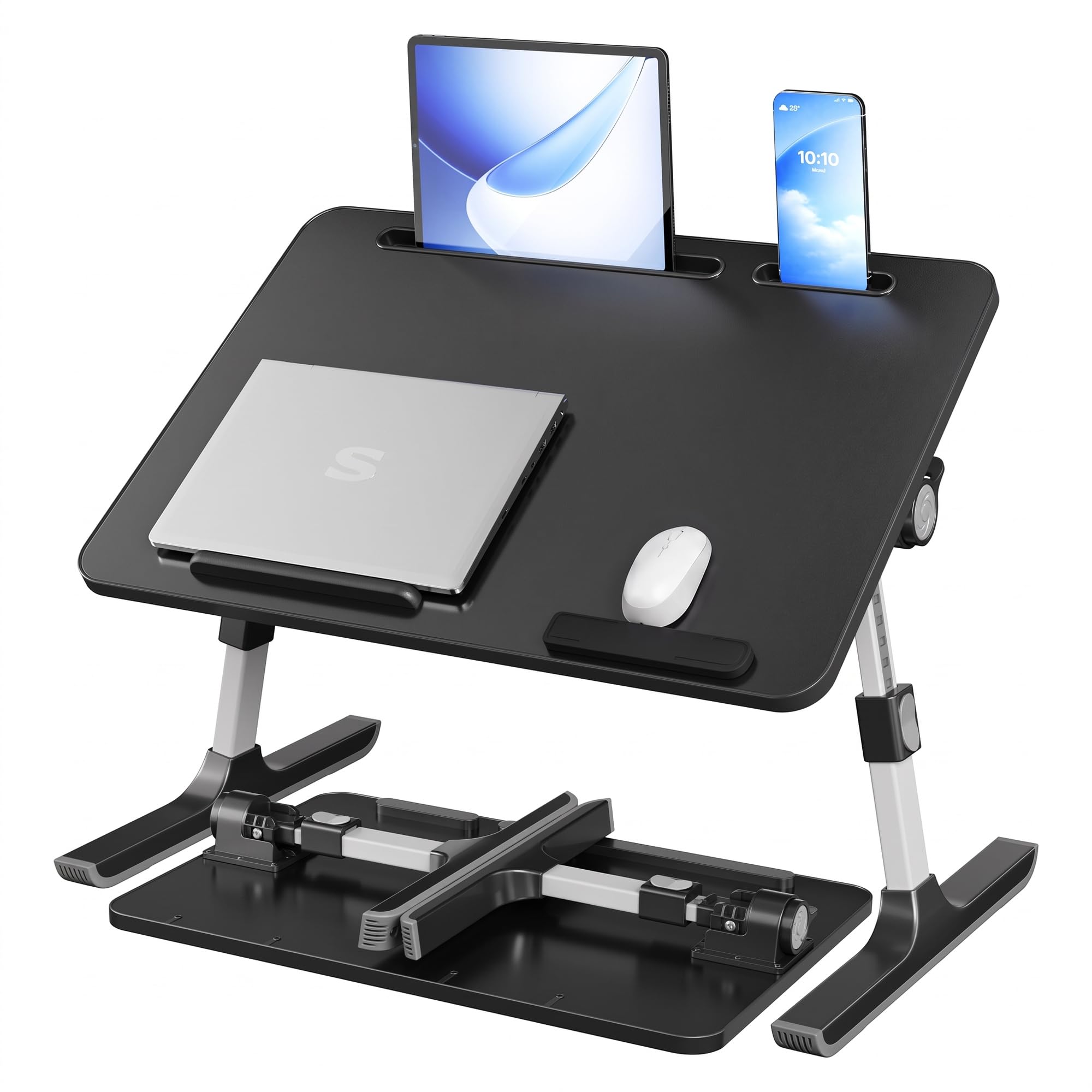 SONGMICS Bed Laptop Table, Adjustable Laptop Desk for Bed with 6 Heights