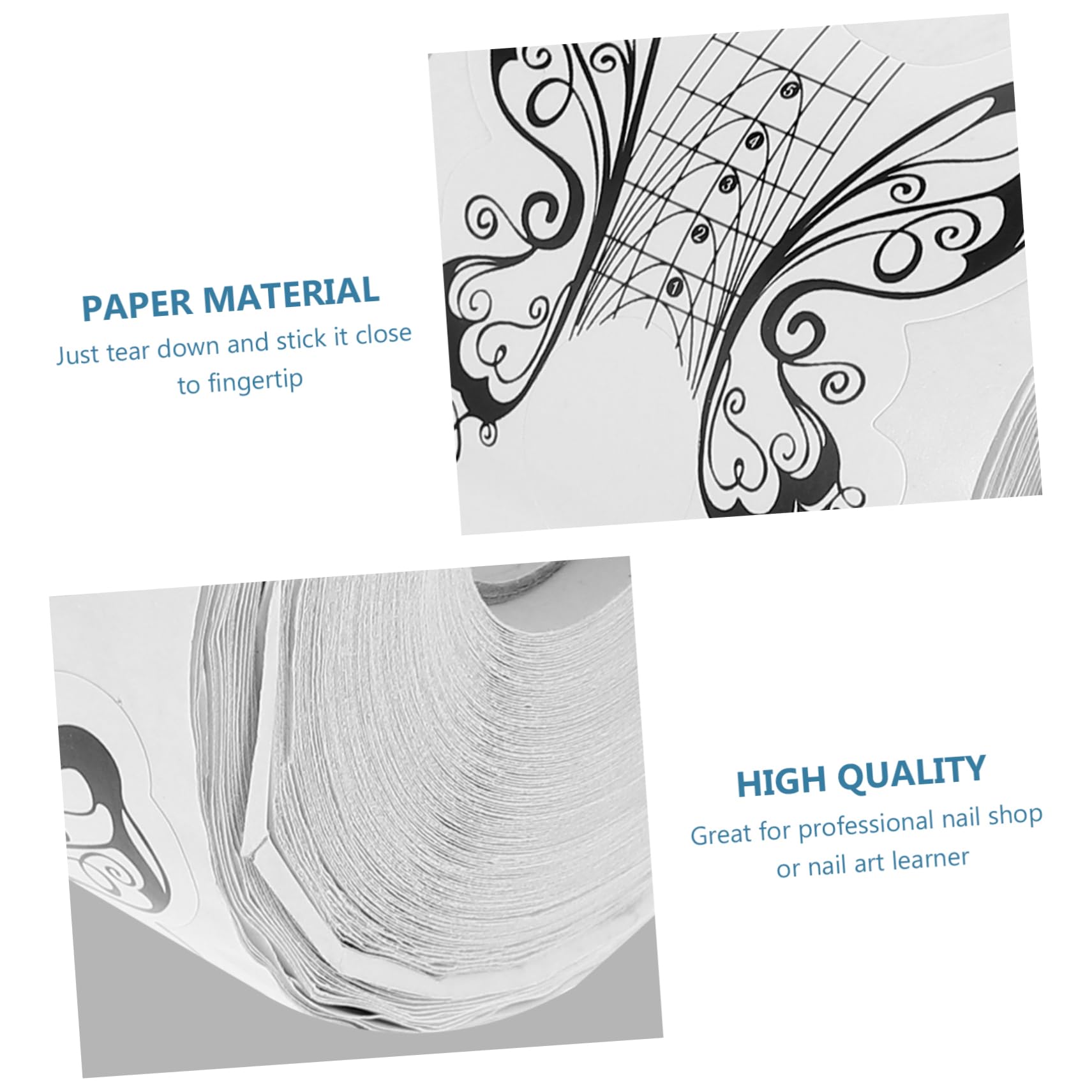 Happyyami Rollo de Papel en Color de 500 Pegatinas Autoadhesivas en Color, Herramienta Plegable para Manicura DIY para Extensiones de Uñas en Salón de Uñas