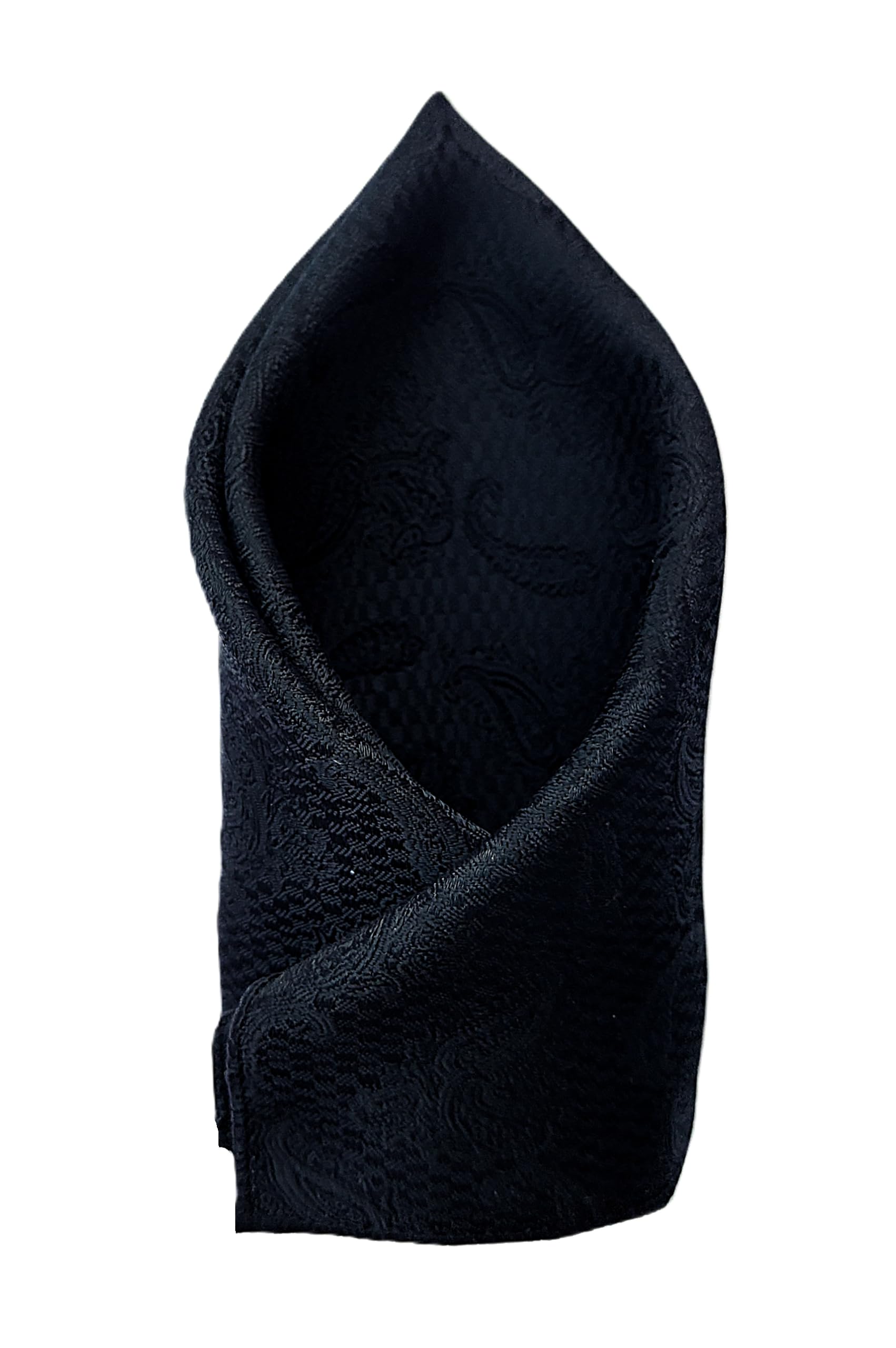 voici France Men's Designer Pocket Square Paisley Satin Microfiber Free Size (Black)-picture-55