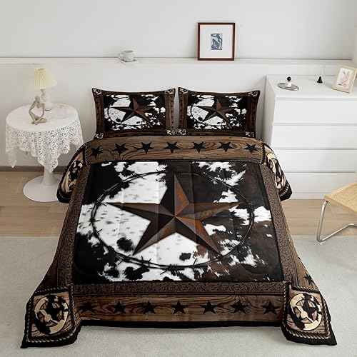 Miniatura 4 de Juego de edredón para niños con estampado de piel de vaca abstracta, tamaño Queen, decoración de Navidad para niños, niñas y adultos, edredón de