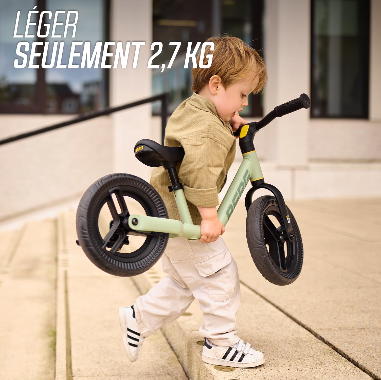 BERG Draisienne MOOV 10 | 2-5 ans, 10 pouces, guidon et selle réglables en hauteur, léger, pneus gonflables