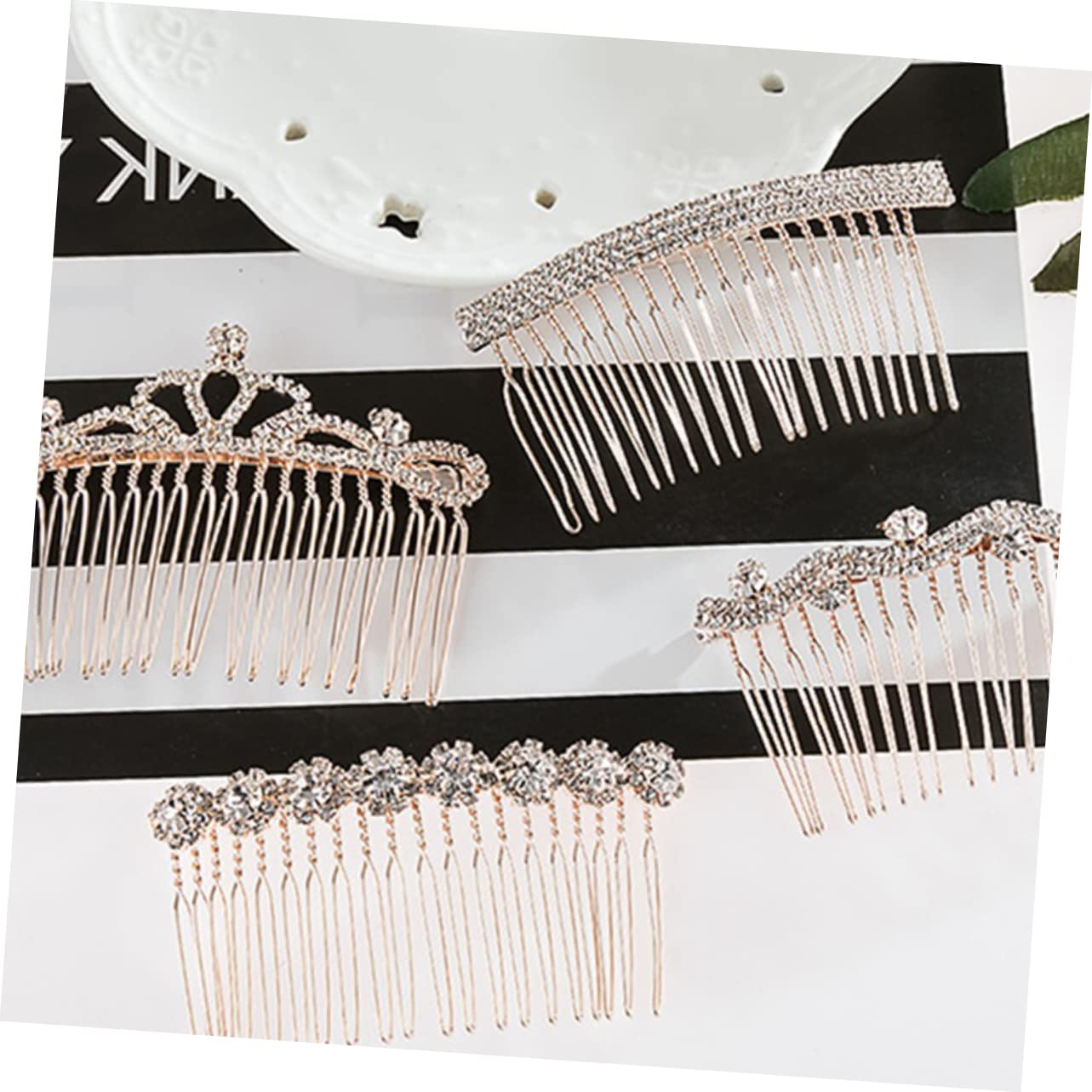 12 Pz Pettine Per Laterale Decorazioni Per Floreali Pettine Botto Pettini Laterali Per e Per a Fiore Accessori Sposa Strass