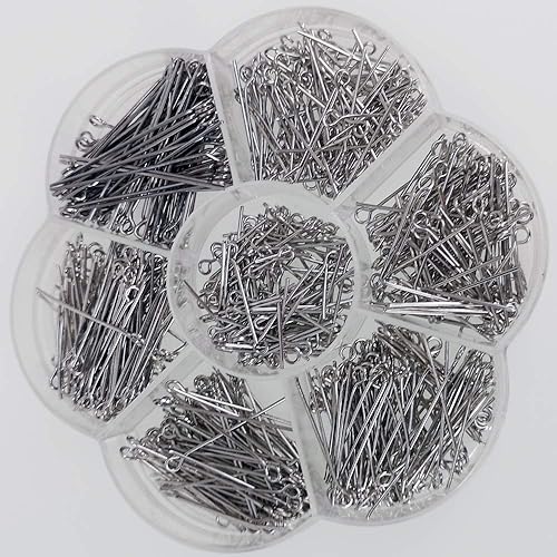 Miniatura 6 de Chenkou Craft 700 pines surtidos de 7 tamaños para hacer joyas (dorado, mezcla) Dorado,Anti-plata,Plata