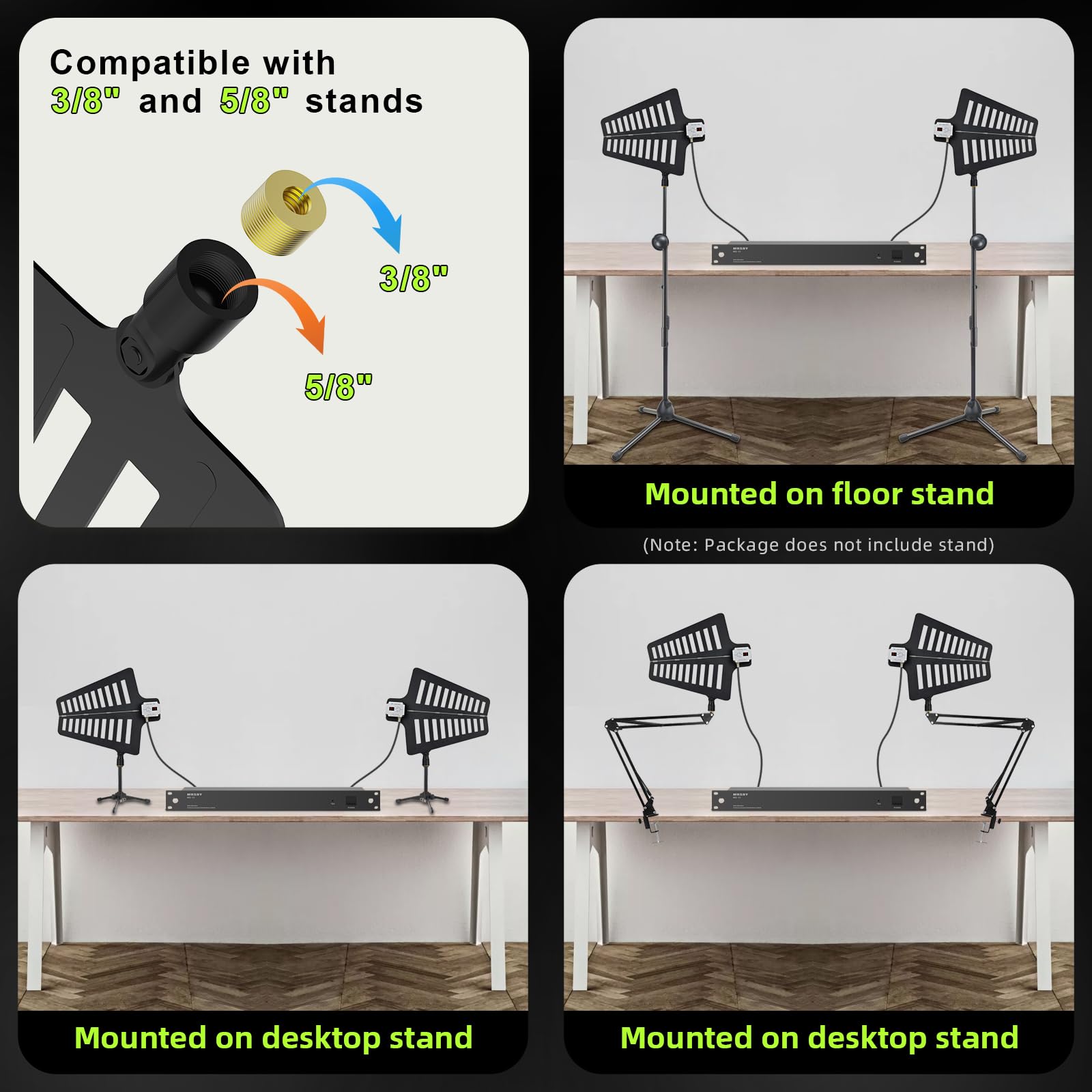 MRSDY MD-10 UHF Wireless Antenna Distribution System, Amplificatore di Segnale Microfono Senza Fili Regolazione del Guadagno Paddle Antenna Attiva, 8 Uscite + 2 Porte Cascata, Coperture Gamma di