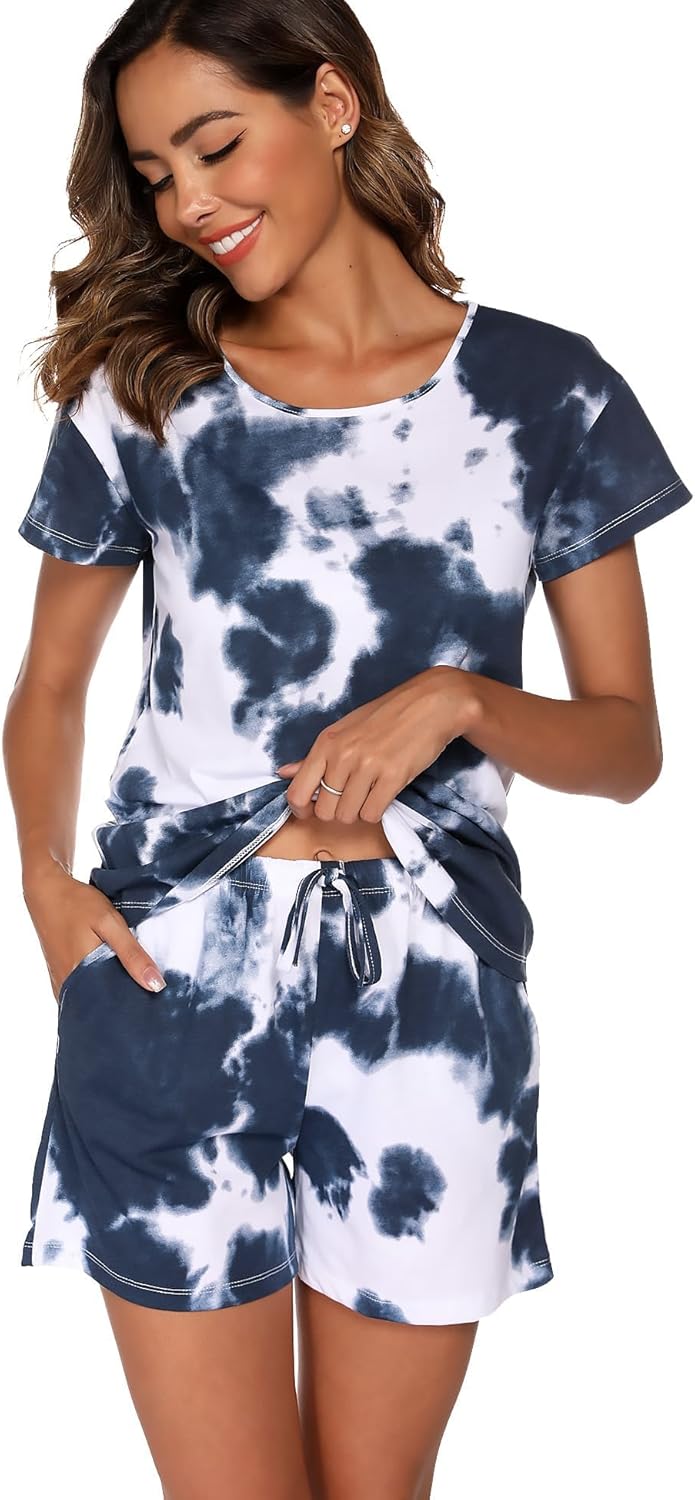 Vlazom Women's pyjama set, Button Down Pj's Sets Soft Lounge Sets Chic 2 Pieces Top and Shorts for Loungewear Sleepwear Vlazom Women's pyjama set, Button Down Pj's Sets Soft Lounge Sets Chic 2 Pieces Top and Shorts for Loungewear Sleepwear