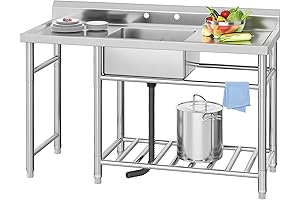 60-inch FREESTANDING KITCHEN SINK with Storage