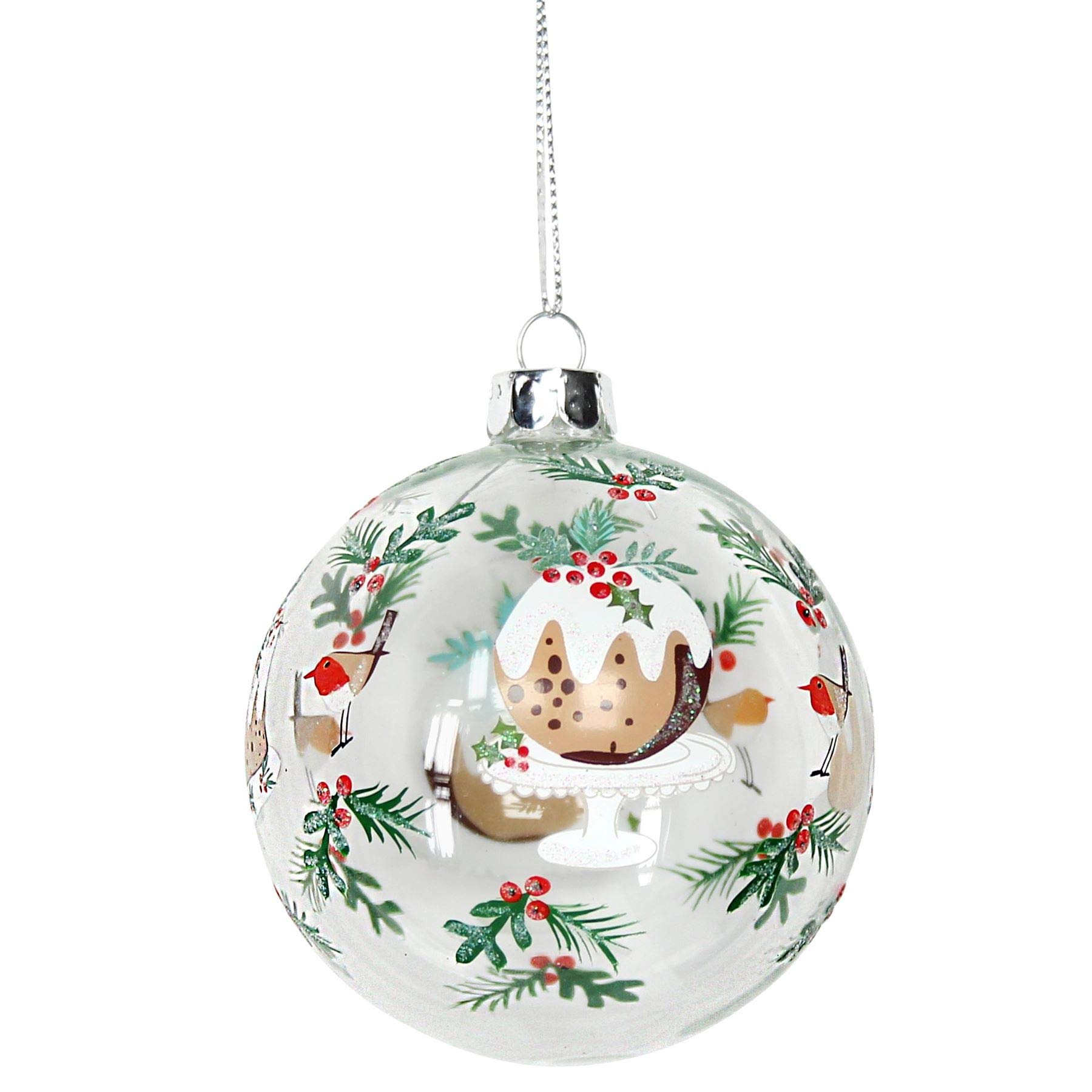 Gisela Graham Brown Painted Christmas Pudding Christmas Bauble (8Cm)