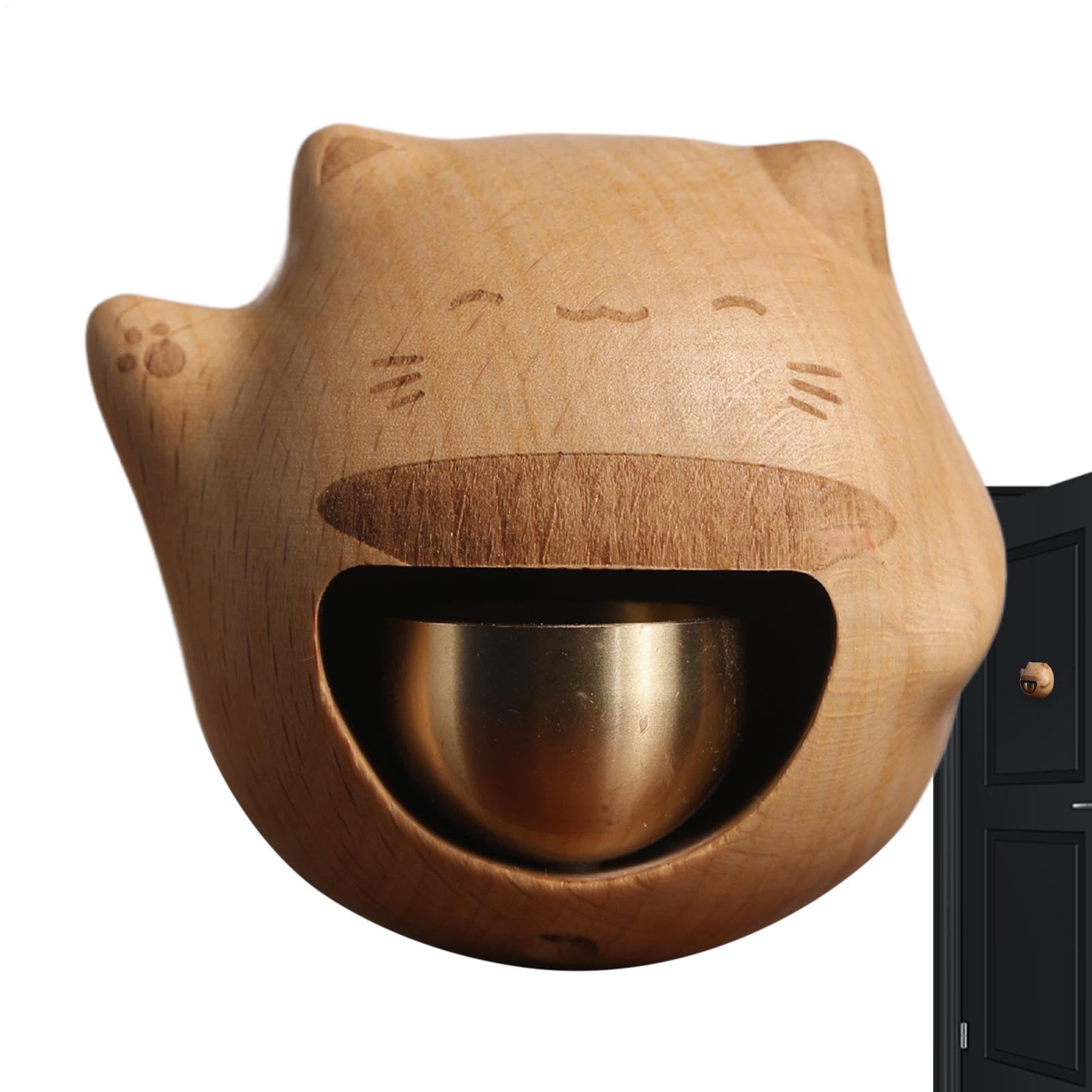 Carillons éoliens porte-bonheur créatifs en bois de chat pour cadeau créatif