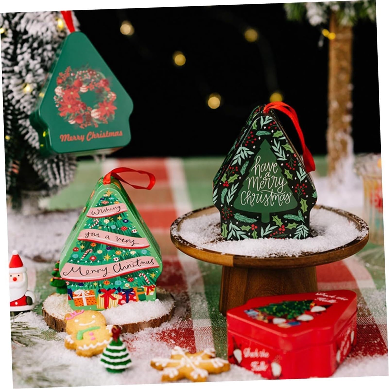 Scatola regalo di Natale, scatole regalo, 10 Barattoli di caramelle di latta di Natale Scatola regalo di Natale Biscottiera di Natale scatola di biscotti scatola di caramelle rotonda in ferro battuto