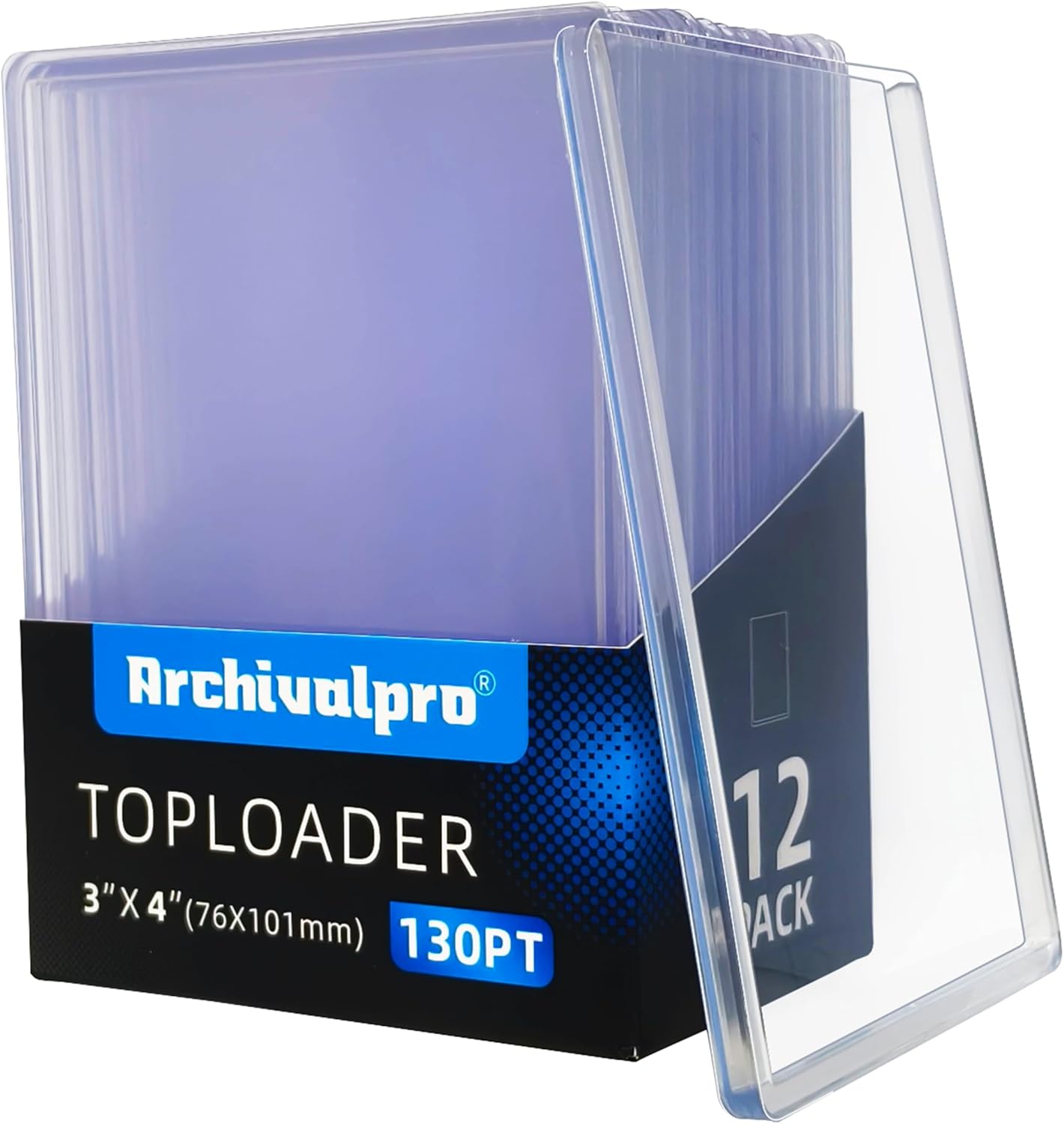 130PT Toploader Card Sleeves 12 pcs 3"x4" Ultro Clear Cards Holder Top Loaders for Cards for Trading Cards(12PK,130PT)